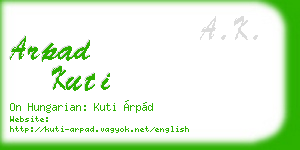 arpad kuti business card